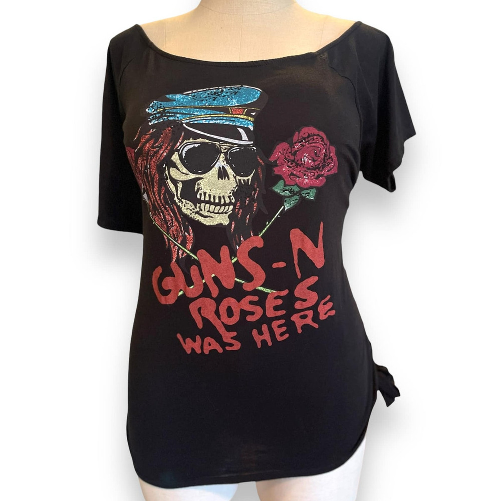 Torrid Plus Size 3 Off Shoulder Guns N Roses Metal Rock Skull Tattoo T Shirt Tee